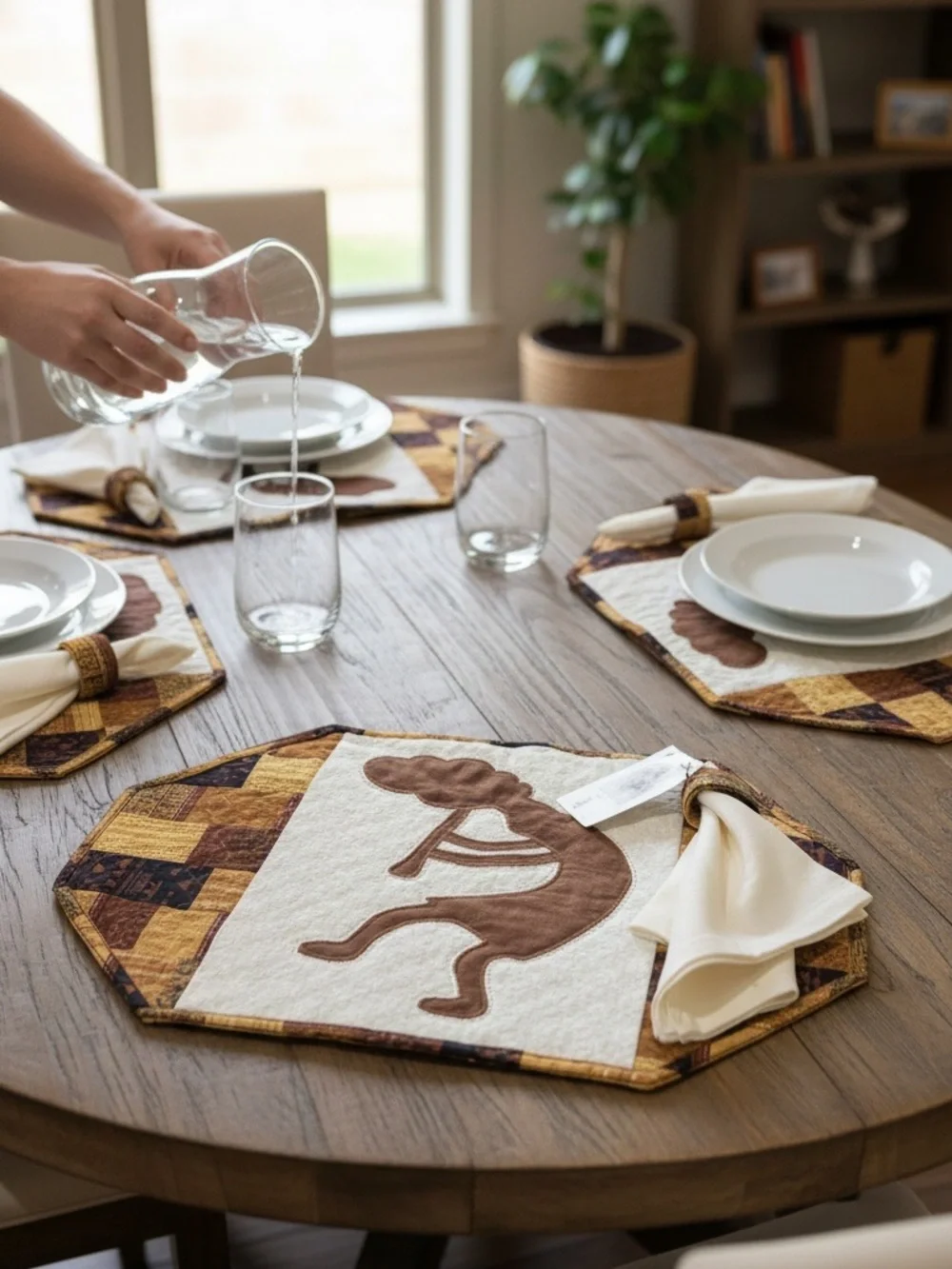 NWT Quilts LTD Kokopelli Placemat Napkin Ring Set of 4 Southwest Southwestern